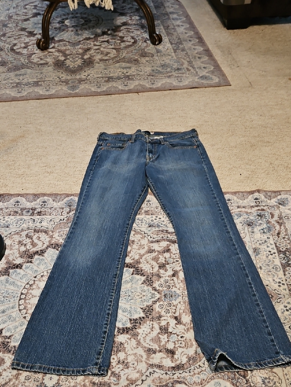 Levi's Dark Blue Flared Wide-Leg Jeans